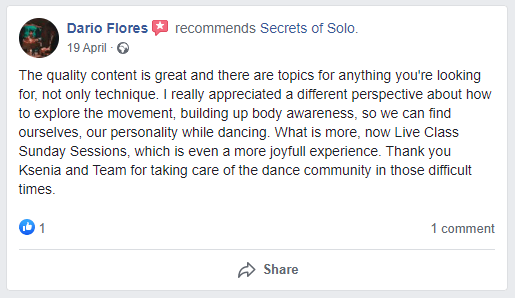 positive facebook review screenshot